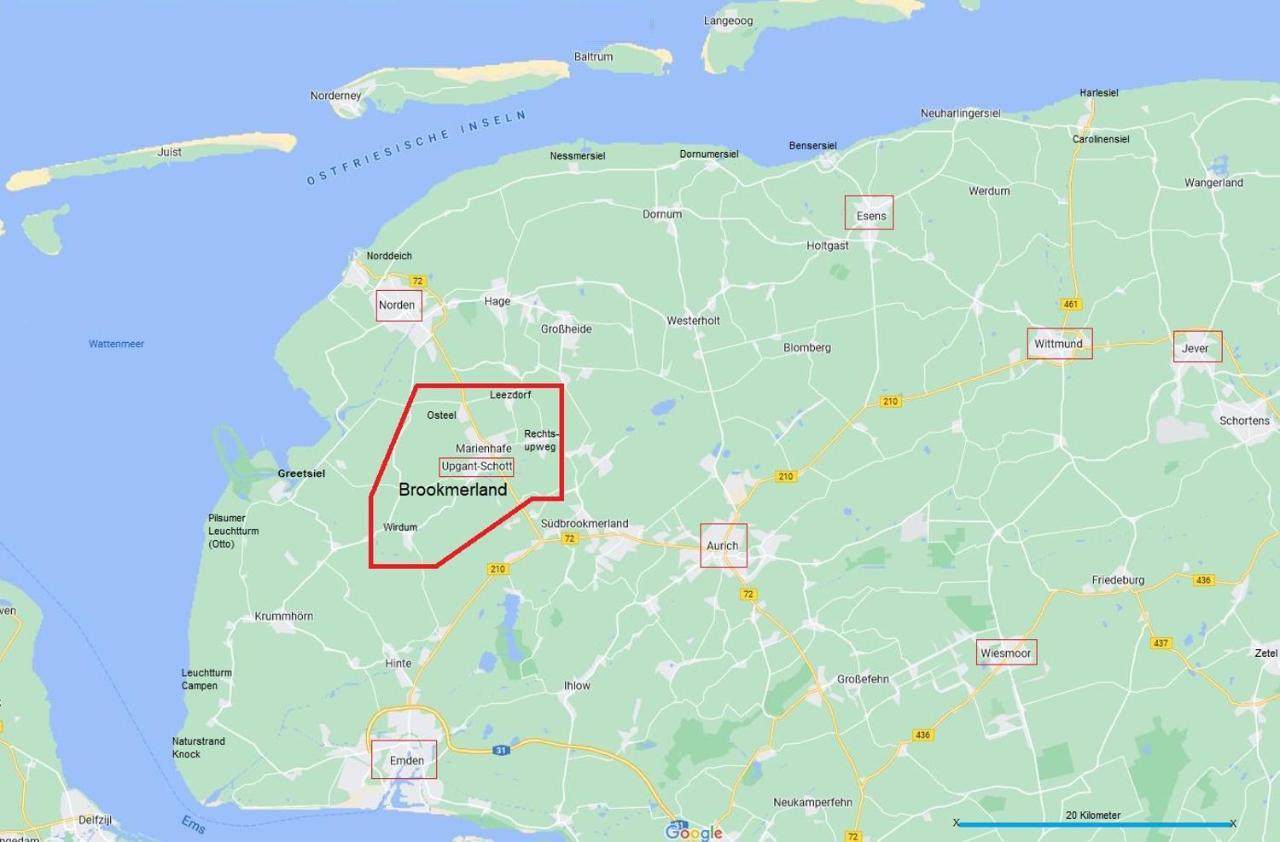 Ostfriesland Apartements -Fewo- Upgant-Schott Eksteriør billede